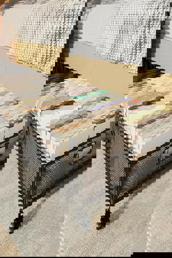 Living and Home Metal Underbed Wheeled Storage Container Organizer