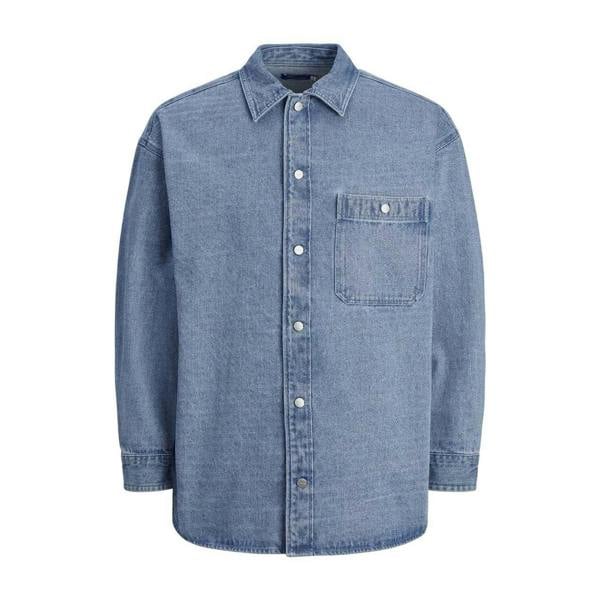 Jack And Jones Mens Santorini Long-Sleeved Shirt - Blue - 