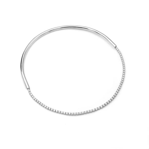 Say It With Detachable Tennis Choker Necklace - Silver