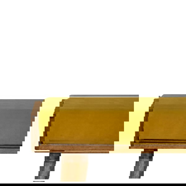 Artisan Furniture Mustard Velvet Tray Style Footstool