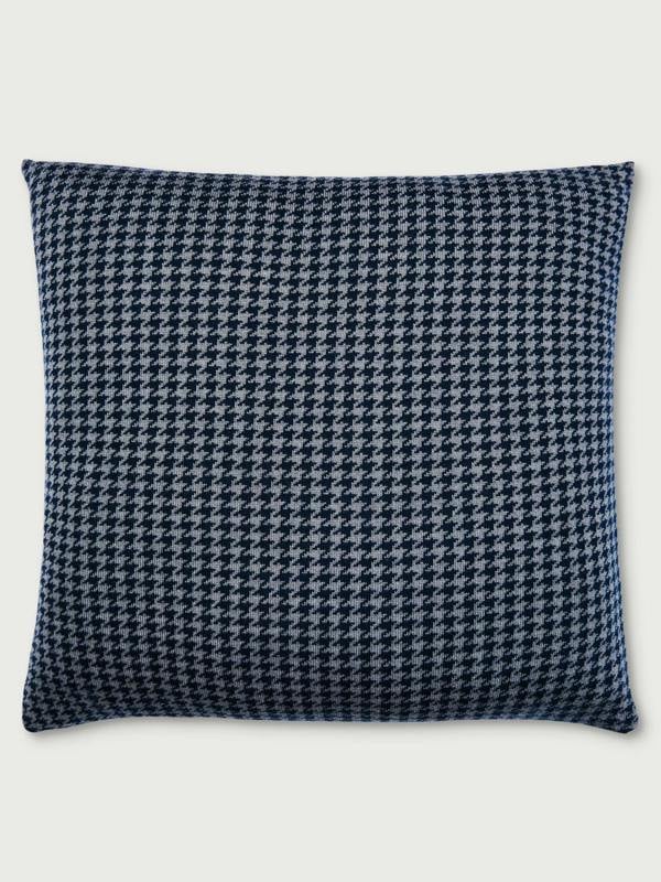 Serran London Navy and Space Grey Wool Cushion