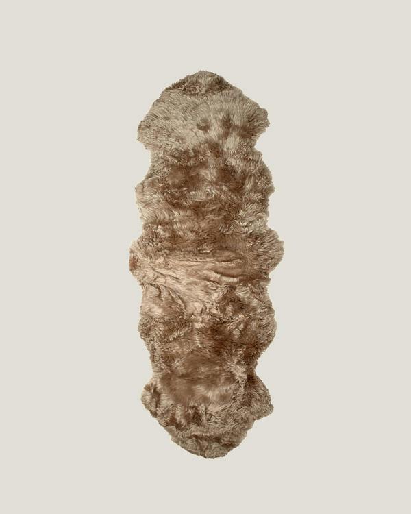 Bronze Double Long Wool Sheepskin Rug 