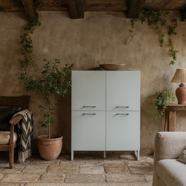 Wyld Haus Onyx Light Grey 4 Door Storage Cabinet