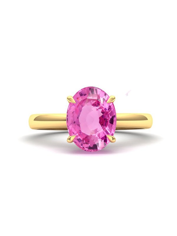 Gemdaia 1.5 Carat 'Natural & Untreated' Vivid Pink Spinel Ring