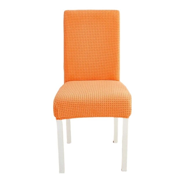 Anyseat Chair Cover Orange Micro Knitted Design with Elastic Material for Dining Room Kitchen Wedding Hotel Banquet Restaurant