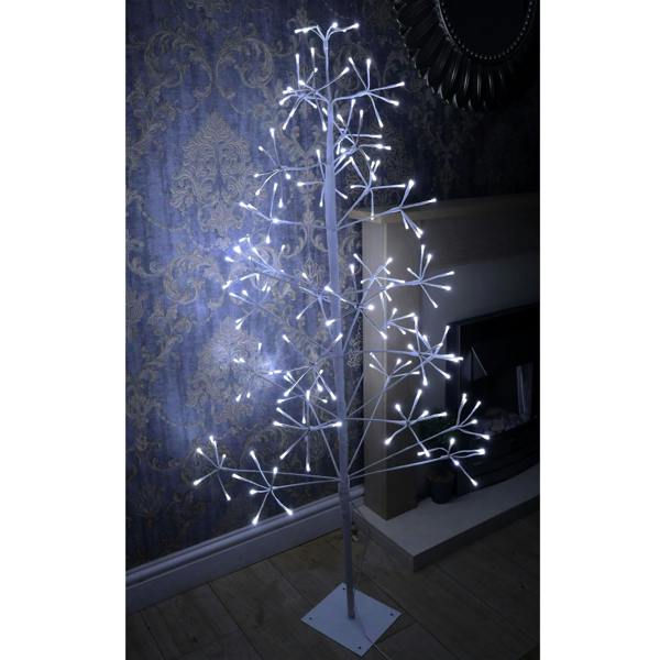 3ft to 6ft White Pre-Lit Artificial Twig Christmas Trees with Cool White LEDs image 5