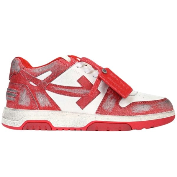 Off White Out Of Office Vintage Calf Leather Sneakers - Red