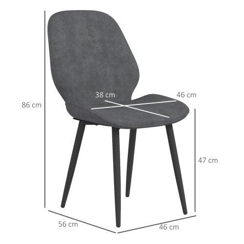 Wyld Haus Lelori Velvet Grey Dining Chairs Set Of 2 With Metal Legs
