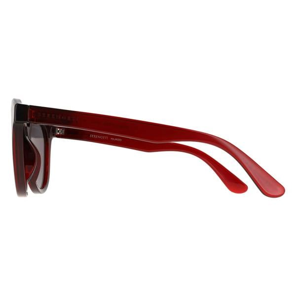 Serengeti Sunglasses Endee SS573004 Shiny Milky Red Saturn Polarized Smoke