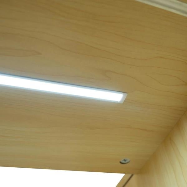 Maple LED shop counter set featuring a sleek design, smooth surface, and integrated lighting for enhanced visibility and style