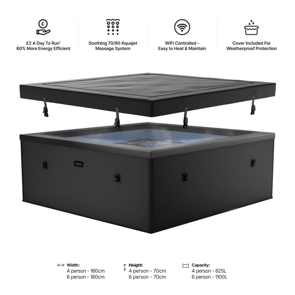 Wave Garda | 4/6-Person Eco Foam EnergySave Hot Tub Bundle | Built-In Integrated Heater