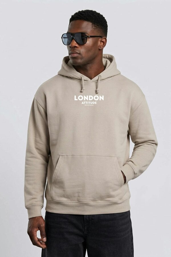 London Attitude Relaxed Fit Dragon Graphic Hoodie