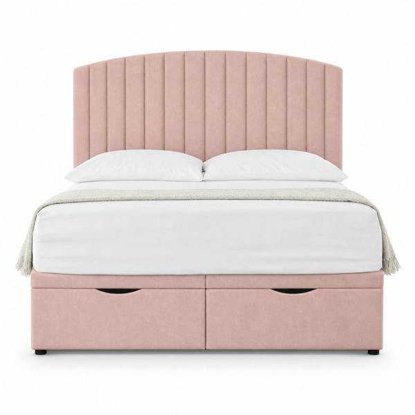 Great British Beds San Diego Divan Ottoman Bed - Pink Plush