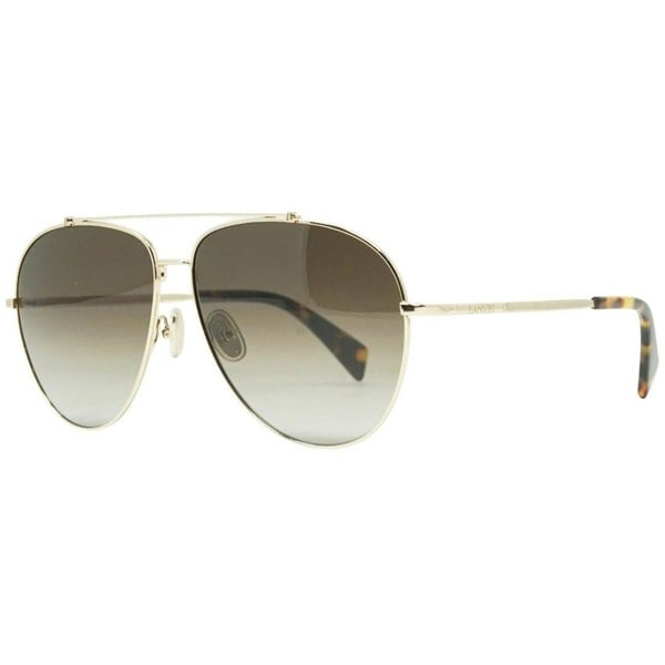 Lanvin Grey Gradient Lensed Gold Sunglasses