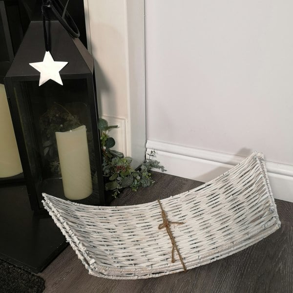 Samuel Alexander 40/58cm Samuel Alexander KD Willow Christmas Tree Skirt Wicker Rattan- Medium White Wash