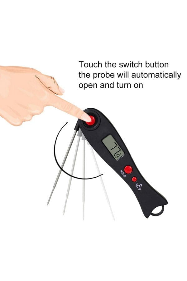 Living and Home Digital Meat Thermometer for Cooking with Probe and Backlight for Oil Deep Fry Smoker BBQ Grill
