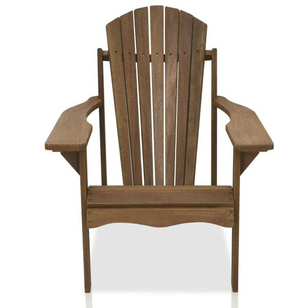 WALPLUS Tioman Hardwood Adirondack Patio Chair in Teak Oil, Natural | Modern Home Decor