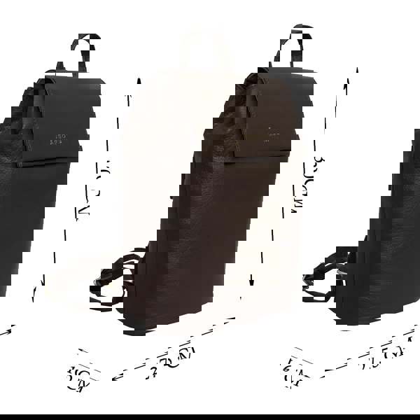 Assots London 'JERMYN' Classic Mokka Brown Full Grain Leather Flap-over Backpack