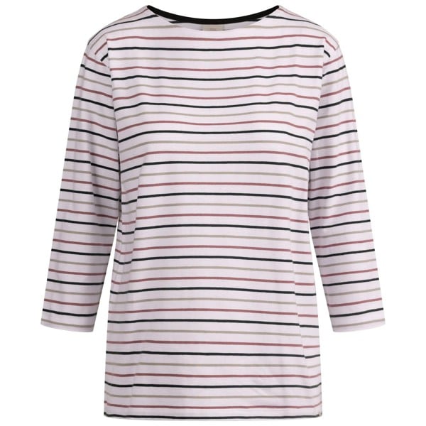 Trespass Womens Farren Contrast Striped 3/4 Sleeve T-Shirt - White
