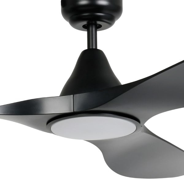 EGLO Portsea Matte Black Modern 3-Blade Plastic LED Ceiling Fan With Light