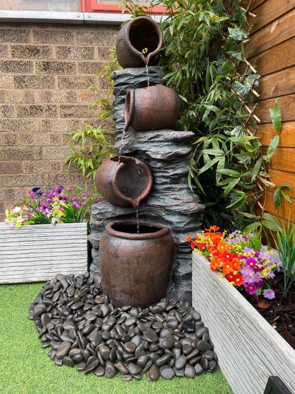 Tranquillity Water Features 4 Pouring Jugs on Rock Traditional Water Feature