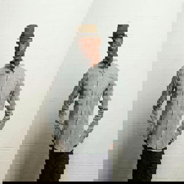 Gabicci V55GW01 Mens Fraser Long Sleeve Woven Check Shirt Gabicci Vintage - IVY