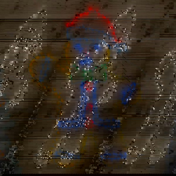 Samuel Alexander 1.2m x 90cm Light up FlexiBright Gingerbread Man Decoration with 456 Twinkling Multi-Coloured LEDs