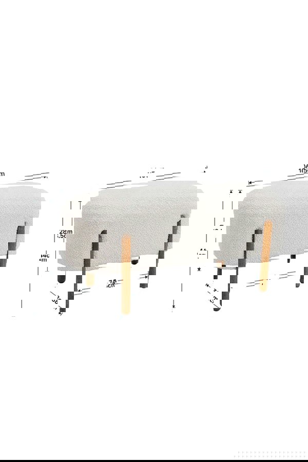 Living and Home Beige Polar Fleece Oval Shaped Bench Entryway Shoe Changing Stool