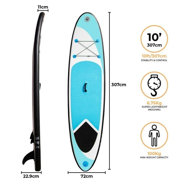 Monstershop 10ft Blue Inflatable Paddle Board