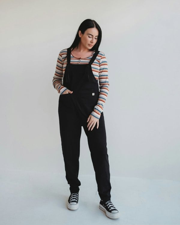 Lila Black Dungarees- image 1