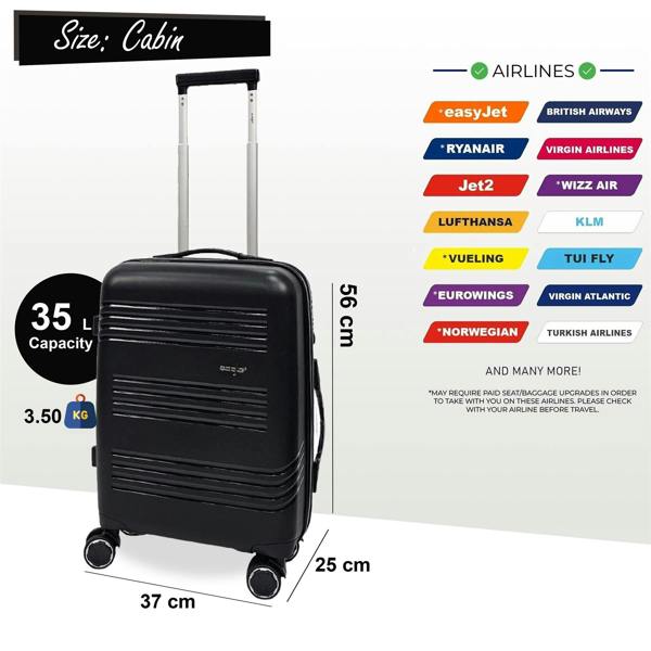 Eagle Luggage Hard Shell Cabin 4 Wheel Luggage TSA Travel Bag