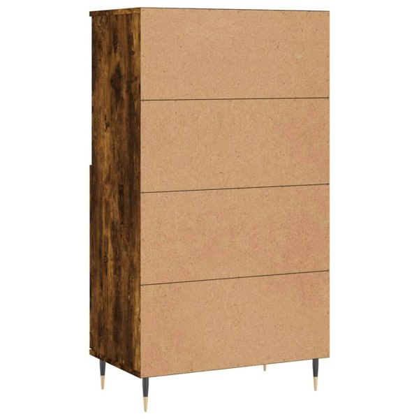 Berkfield Highboard Smoked Oak 60x36x110 cm Engineered Wood