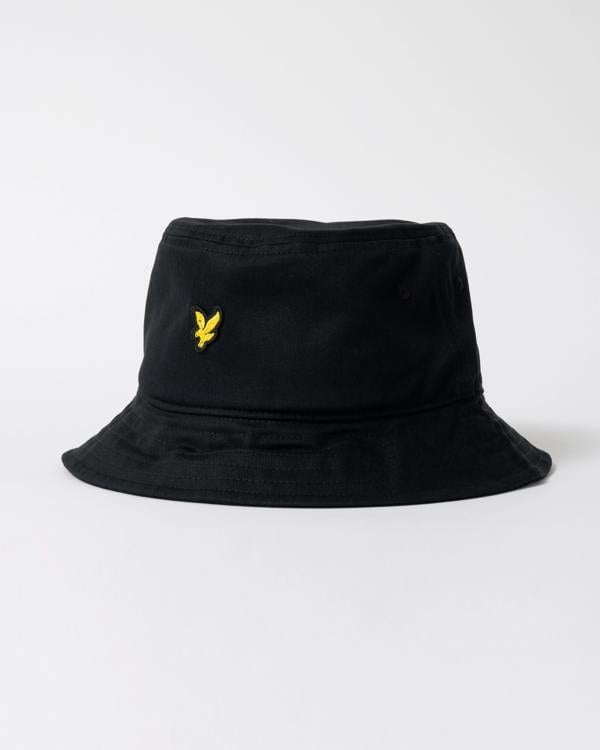 side of Lyle & Scott Bucket Hat in Z865 Jet Black