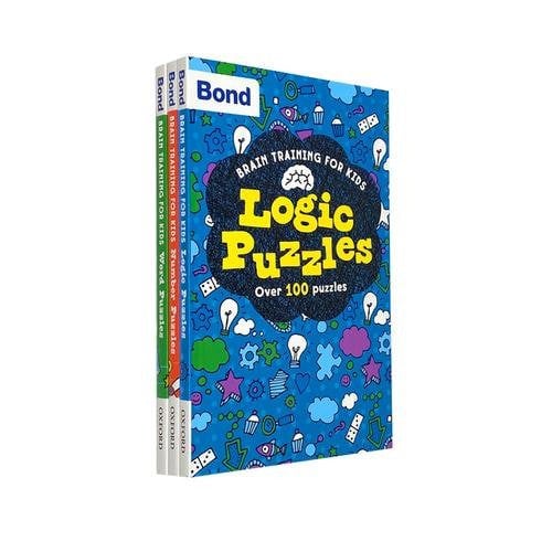 Bond Brain Training for Kids Oxford 3 Book Set - Number Puzzles, Logic Puzzles, Word Puzzles