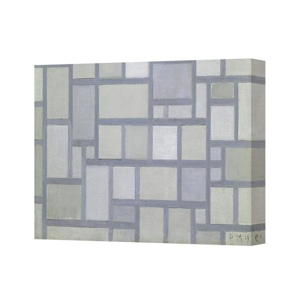 Benjamin Tate Design Geometric Abstract Canvas Wall Art With Rectangular Block Pattern