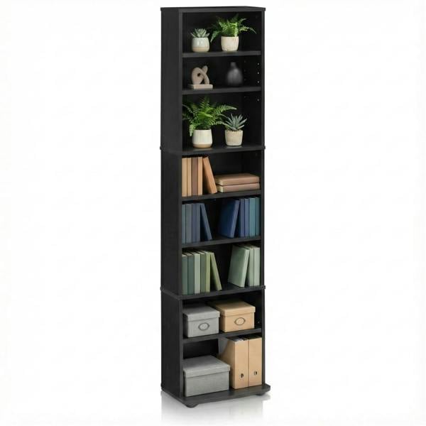 WALPLUS JAYA Space Saving Multimedia Storage Tower, Espresso suitable for modern living room entertainment - 17057EX