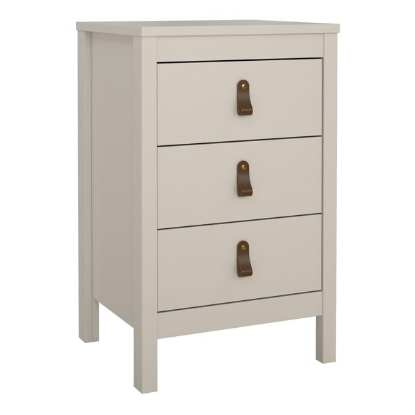 Furniture To Go Barcelona Bedside Table 3 Drawers in Cashmere
