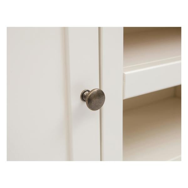 Cabinet Bits Trevi Off White 2 Door TV Cabinet Brass Knob