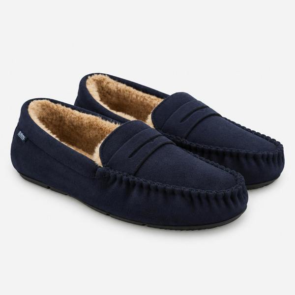 Totes SUEDETTE MOCCASIN SLIPPER Moccasins   in  Navy