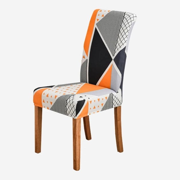 Anyseat Chair Cover Orange Pattern Design with Anti-Dirt and Elastic Material for Dining Room Kitchen Wedding Hotel Banquet Restaurant
