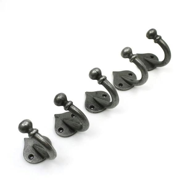 Antique Cast Iron Single Ball End Hook - Pack of 5