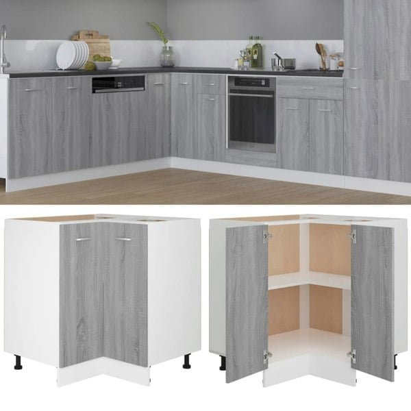 Berkfield Kitchen Cabinet Grey Sonoma 75,5x75,5x80,5 cm Engineered Wood
