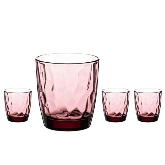 Diamante All Rounder Coloured Tumblers ‘Mosaic Pink Lilac’ – Set of 4