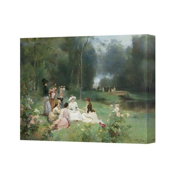 Benjamin Tate Design Impressionist Garden Party Scene Canvas Wall Art Painting