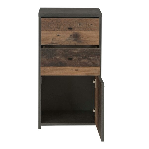 Wyld Haus Willowmere Vintaeg Wood Chest Storage Cabinet 2 Drawers 1 Door
