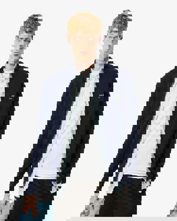 Lacoste High Neck Zipped Cotton Mens Sweater - Navy Blue 166