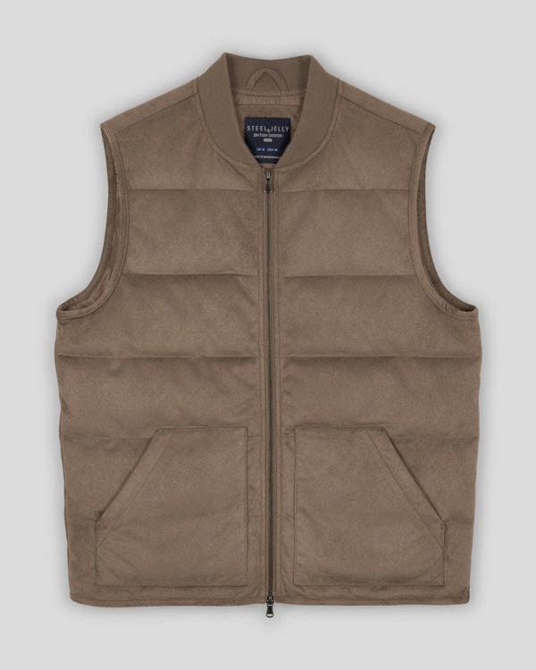 Steel & Jelly Gidea - Suede Look Puffer Gilet
