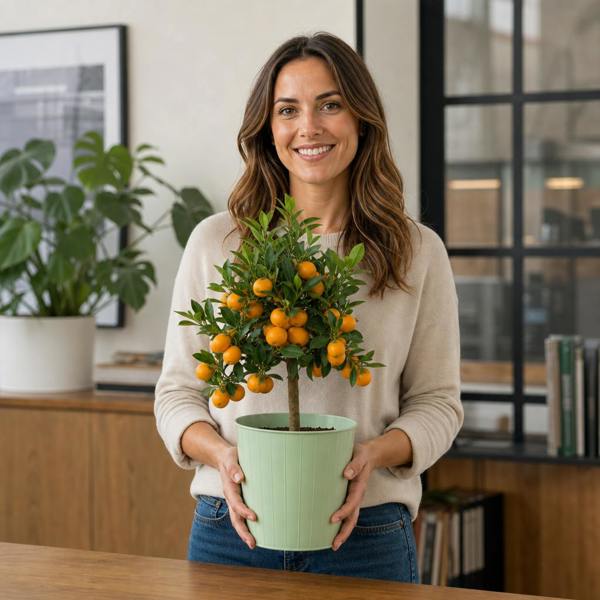 5L Calamondin Tree – Indoor & Outdoor Citrus in Decorative Pot