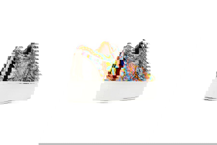 Embassy London Camila - Signature Print - Women's chunky sole leather trainer in colourful print