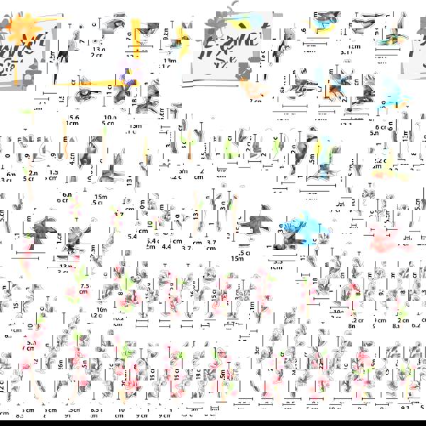 WALPLUS WSW6022 - Cherry Blossom Flowers Watercolour with Birds On The Branch Window Clings